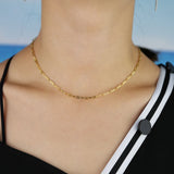 925 Silver Square Link Chain Necklace for Women