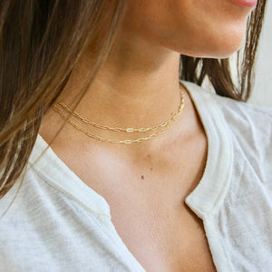 925 Silver Square Link Chain Necklace for Women