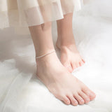925 Sterling Silver 2mm Anklet for Women Foot Jewelry