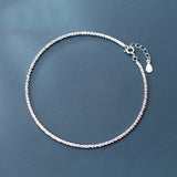 925 Sterling Silver 2mm Anklet for Women Foot Jewelry