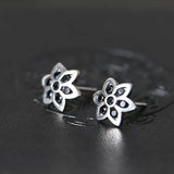925 Silver Cherry Blossom Earrings Japanese Jewelry