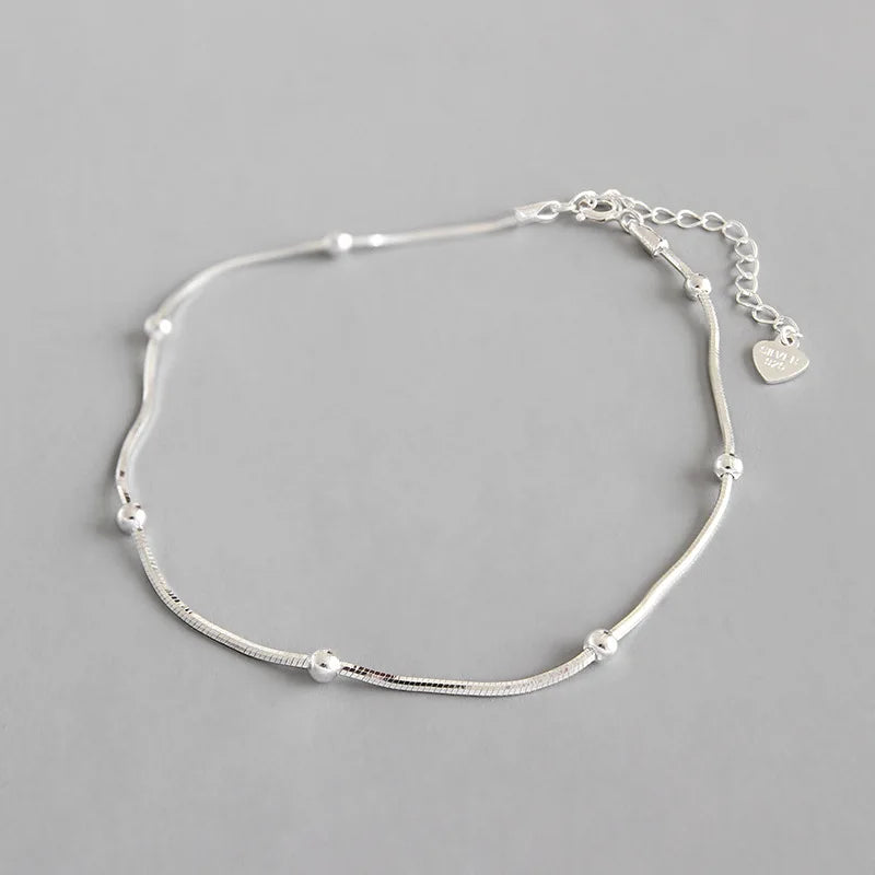 925 Sterling Silver Snake Leg Anklet Foot Jewelry