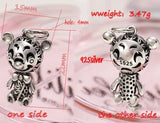 925 Sterling Silver Bear Pendant Thai Silver Retro Hollow Necklace Pendant