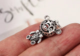 925 Sterling Silver Bear Pendant Thai Silver Retro Hollow Necklace Pendant