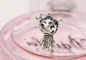 925 Sterling Silver Bear Pendant Thai Silver Retro Hollow Necklace Pendant