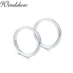 Sterling Silver Circle Hoop Huggie Earrings for Women Girls Kids