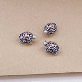 999 Silver Enamel Turtle Beads for Jewelry Making Retro Ethnic 3D DIY