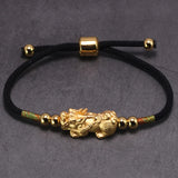 Adjustable 999 Sterling Silver Pixiu Bracelet Retro Thai Amulet