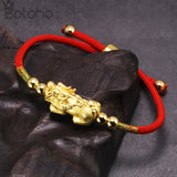 Adjustable 999 Sterling Silver Pixiu Bracelet Retro Thai Amulet
