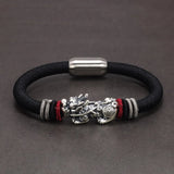 Real 999 Silver Pixiu Bracelet Magnetic Clasp Thai Amulet Jewelry