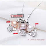 Real Freshwater Pearl Pendant 925 Silver Angel Wing Natural Pearl Necklace