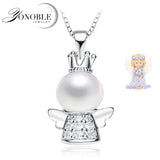 Real Freshwater Pearl Pendant 925 Silver Angel Wing Natural Pearl Necklace