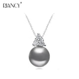 925 Silver Pendant, Black Pearl Necklace for Girl Birthday