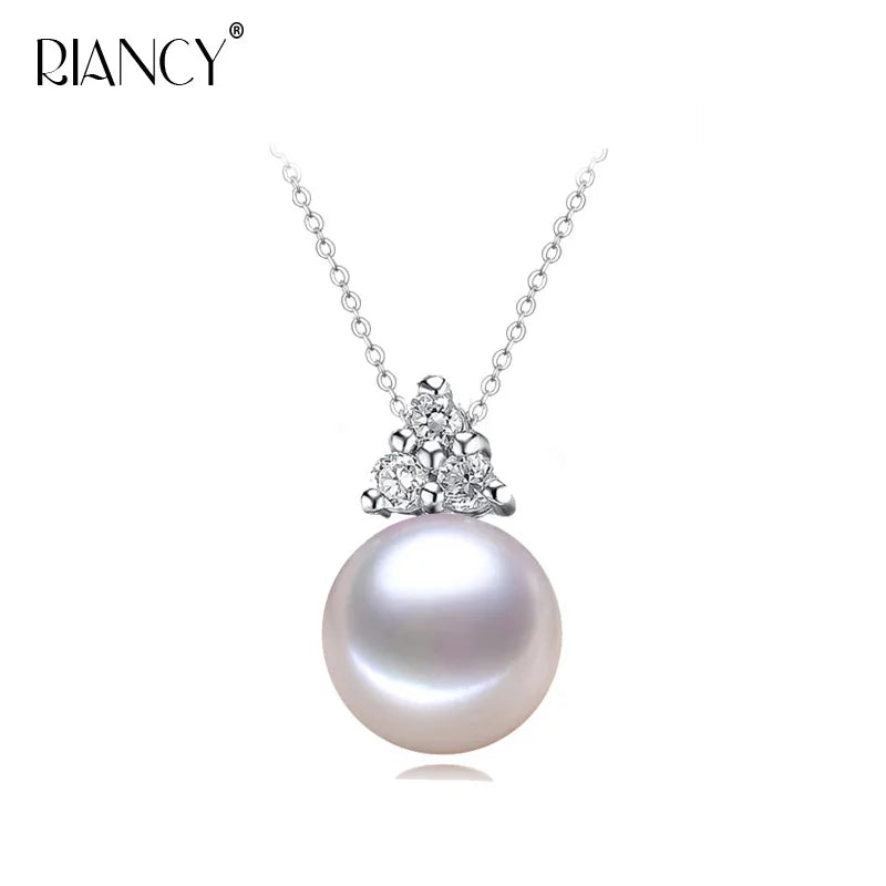 925 Silver Pendant, Black Pearl Necklace for Girl Birthday