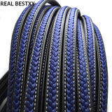 Vintage 12*6mm Wide Braided Leather Rope Cord Jewelry Making Craft Bracelet