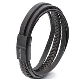 Bestxy Logo Braided Leather Bracelet For Men