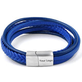 Bestxy Logo Braided Leather Bracelet For Men