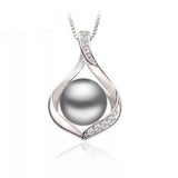 Natural Freshwater Pearl Pendant Necklace 925 Silver Girl Birthday Gift