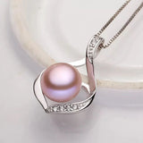 Natural Freshwater Pearl Pendant Necklace 925 Silver Girl Birthday Gift