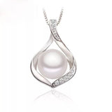 Natural Freshwater Pearl Pendant Necklace 925 Silver Girl Birthday Gift