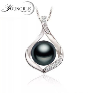 Natural Freshwater Pearl Pendant Necklace 925 Silver Girl Birthday Gift