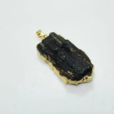 Raw Stone Druzy Pendant Large Tourmaline for Women
