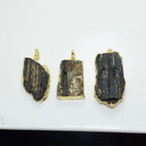 Raw Stone Druzy Pendant Large Tourmaline for Women