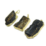 Raw Stone Druzy Pendant Large Tourmaline for Women
