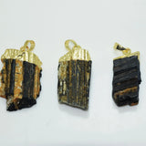 Raw Stone Druzy Pendant Large Tourmaline for Women