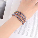 Vein Stone Leather Wrap Bracelet for Women