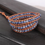 Vein Stone Leather Wrap Bracelet for Women