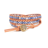 Vein Stone Leather Wrap Bracelet for Women