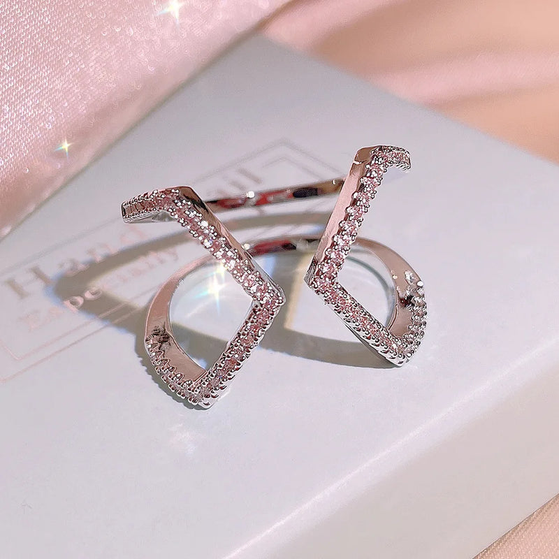 925 Silver Cross Ring Women Party Zircon Jewelry