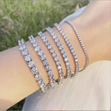 Real D 4mm 5mm 6.5mm Moissanite Tennis Bracelet Women