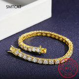 D 2.5mm Moissanite Tennis Bracelet S925 18K Rose Diamond Link