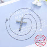D Heart Moissanite Cross Necklace 100% S925 Sterling Silver Jesus Chain