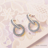 Real D Moissanite Diamond Circle Stud Earring 925 Sterling Silver Wedding Jewelr
