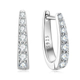 Real D VVS1 Moissanite Clip Earrings 925 Silver Diamond Hoops Fine Jewelry