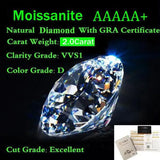 D Colorless Moissanite Diamond Loose Gemstone VVS1 Round Brilliant Cut
