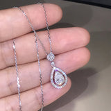 Real Diamond Wedding Necklace Pendant for Women Sterling S925 Silver