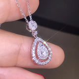 Real Diamond Wedding Necklace Pendant for Women Sterling S925 Silver