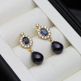 Freshwater Drop Earrings, Gold-Plated Pearl Earrings for Women