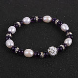 Freshwater Pearl Beaded Bracelet Women Girls Jewelry Rhinestone Charm Bracelets
