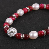 Freshwater Pearl Beaded Bracelet Women Girls Jewelry Rhinestone Charm Bracelets
