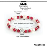 Freshwater Pearl Beaded Bracelet Women Girls Jewelry Rhinestone Charm Bracelets