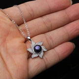 Freshwater Pearl Pendant Chain Necklace Women 925 Silver Wedding Gift