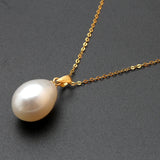 18k Freshwater Pearl Pendant Necklace for Women, Yellow Fine Gift