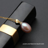 18k Freshwater Pearl Pendant Necklace for Women, Yellow Fine Gift
