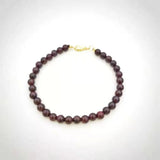 Dark Red Garnet Bracelet Natural Gemstones 14K Filled Beads
