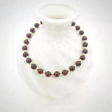 Dark Red Garnet Bracelet Natural Gemstones 14K Filled Beads